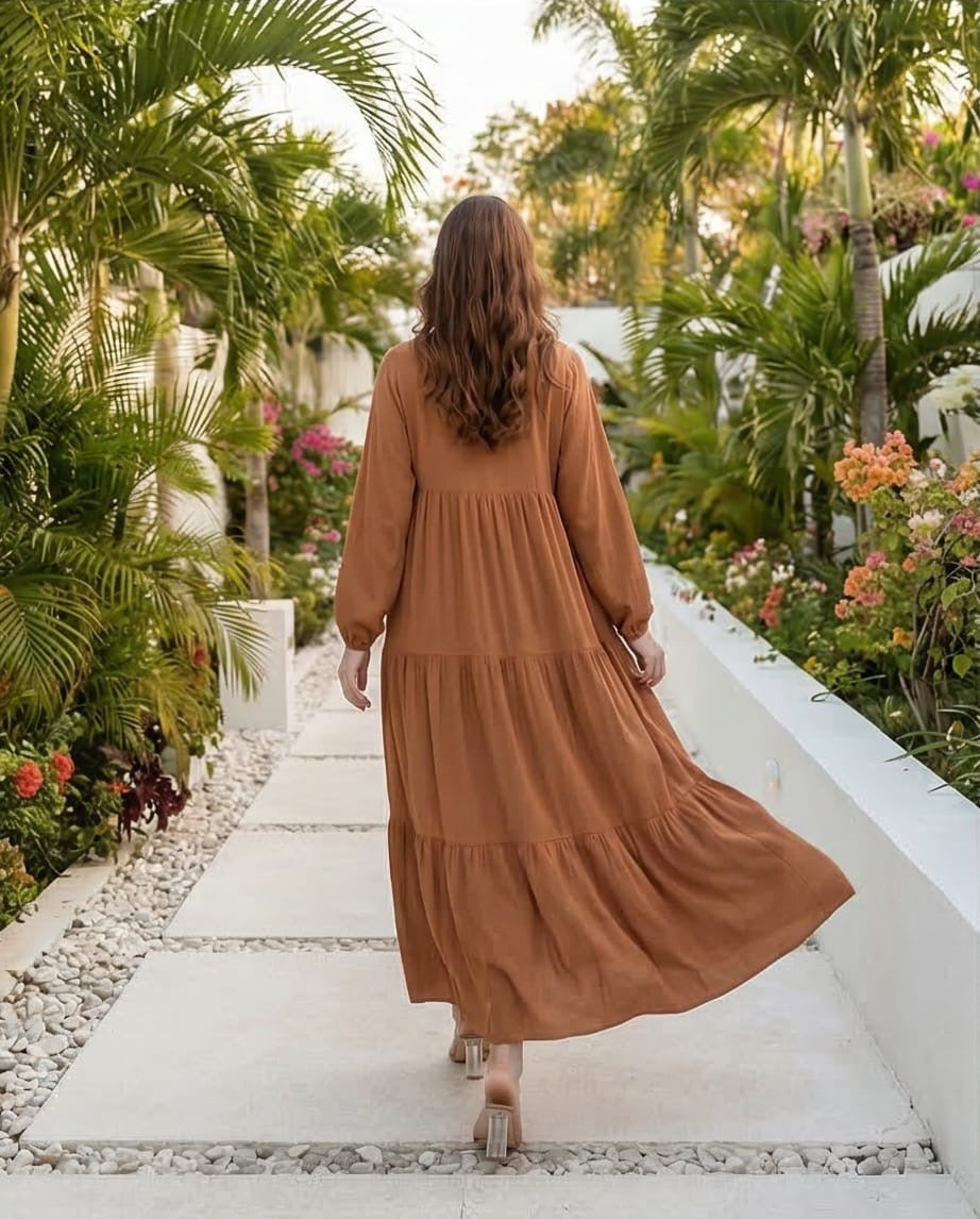 שמלת מקסי קמל ריזורט