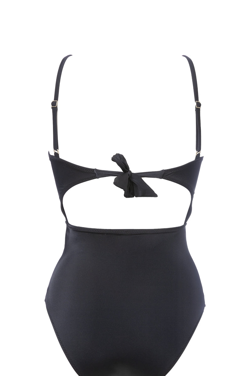 בגד ים שלם מחטב צבע שחור דגם איביזה