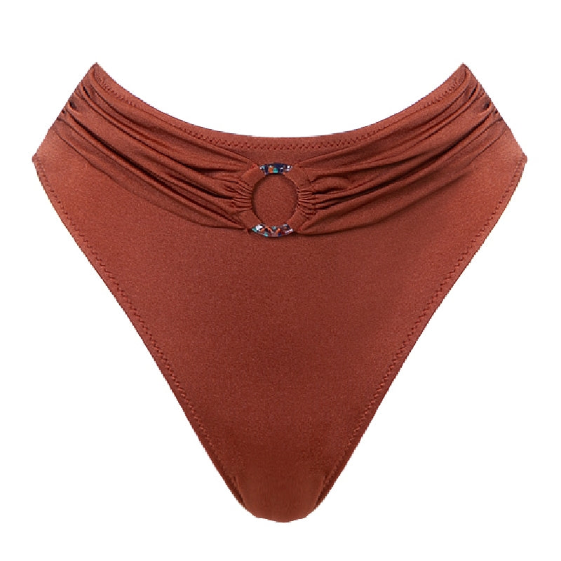 תחתון ביקיני גבוה דגם מלדיביים צבע קינמון