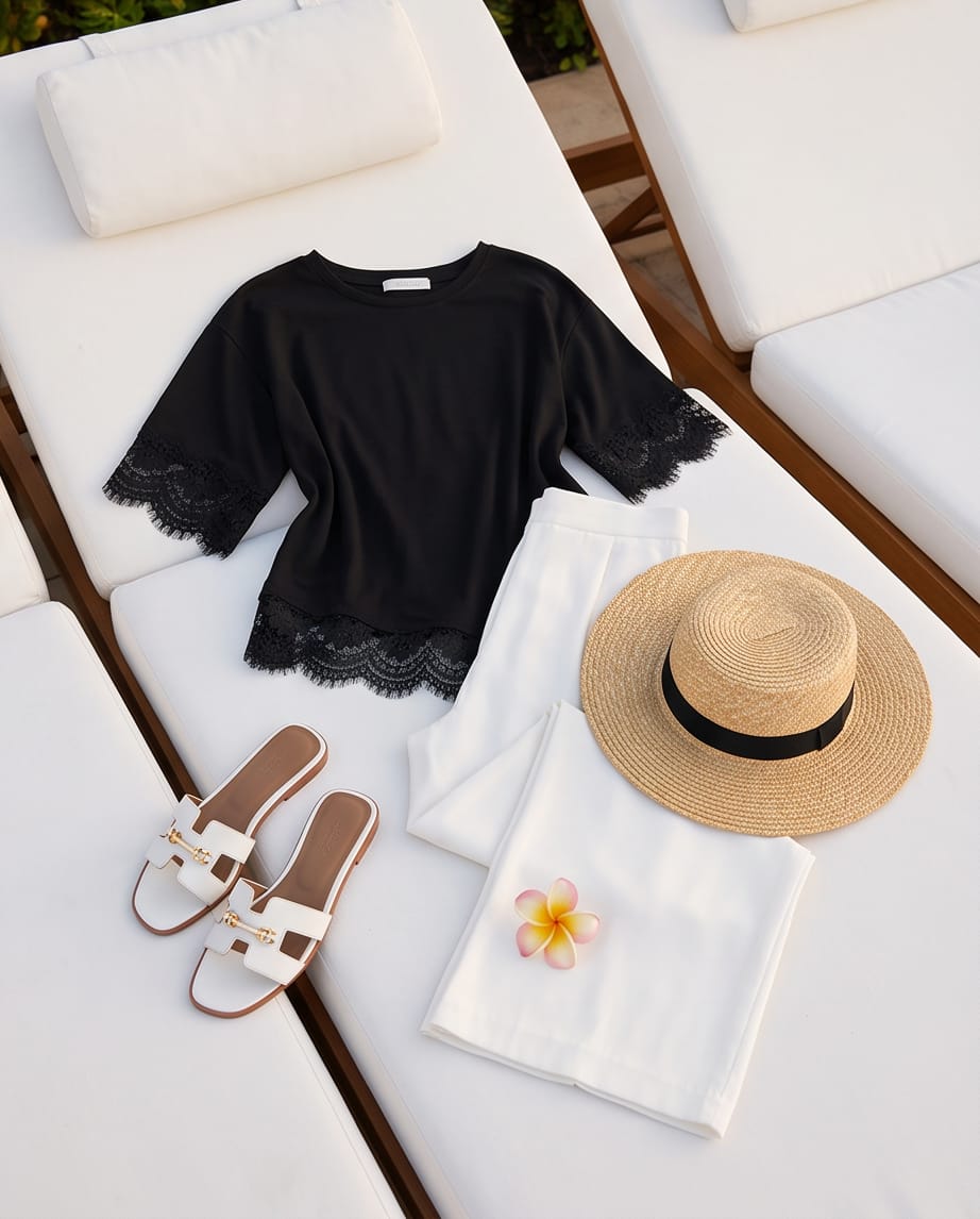 חולצת The Lace Tee – שחור