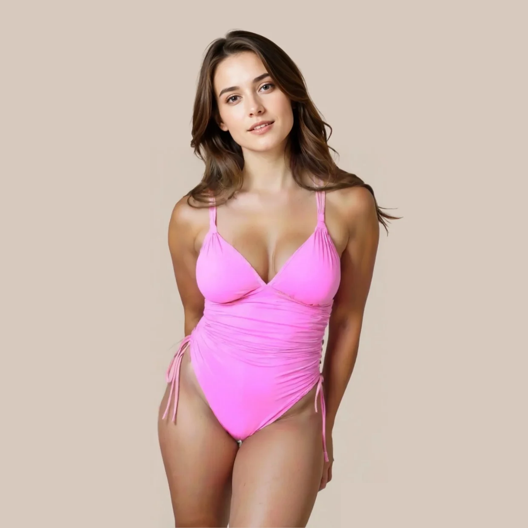 בגד ים שלם מחטב דגם קוזומל צבע ורוד בזוקה