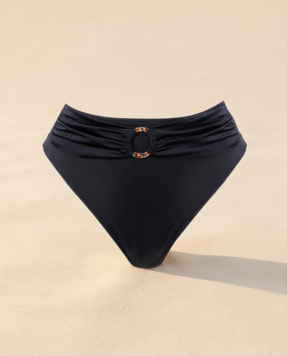 תחתון ביקיני גבוה דגם מלדיביים צבע שחור