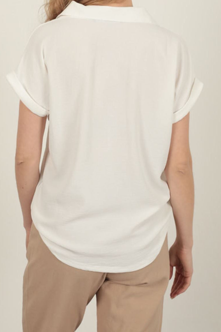 חולצת BREEZE פשתן 100% צבע לבן