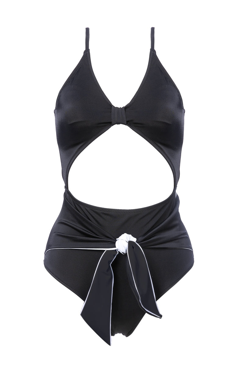 בגד ים שלם מחטב צבע שחור דגם איביזה