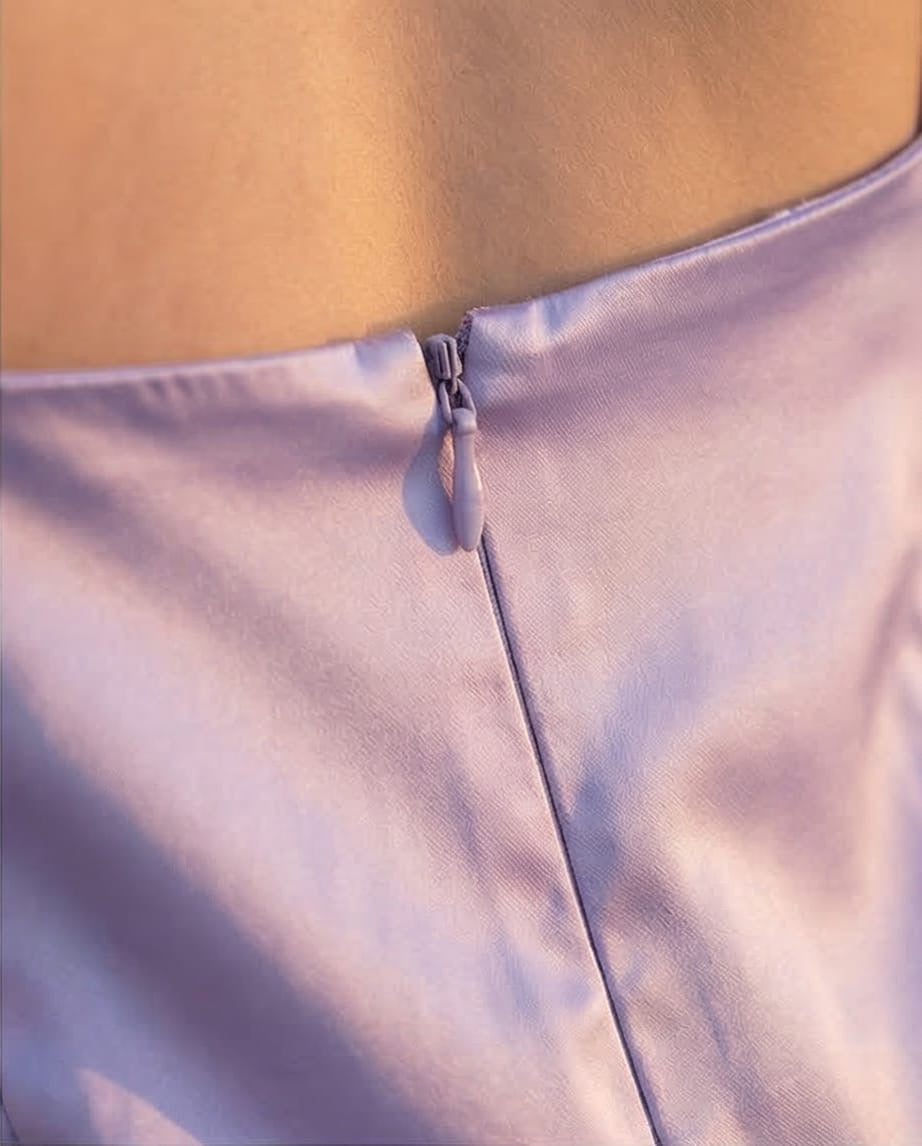 דגם סופיה -שמלת מקסי ויסקוזה משי עם כיווצים מחמיאים