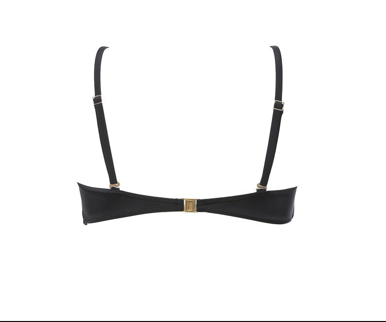 חזיית ביקיני דגם לוטוס צבע שחור