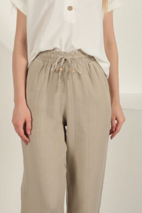 מכנס טטרה אורגני צבע אבן