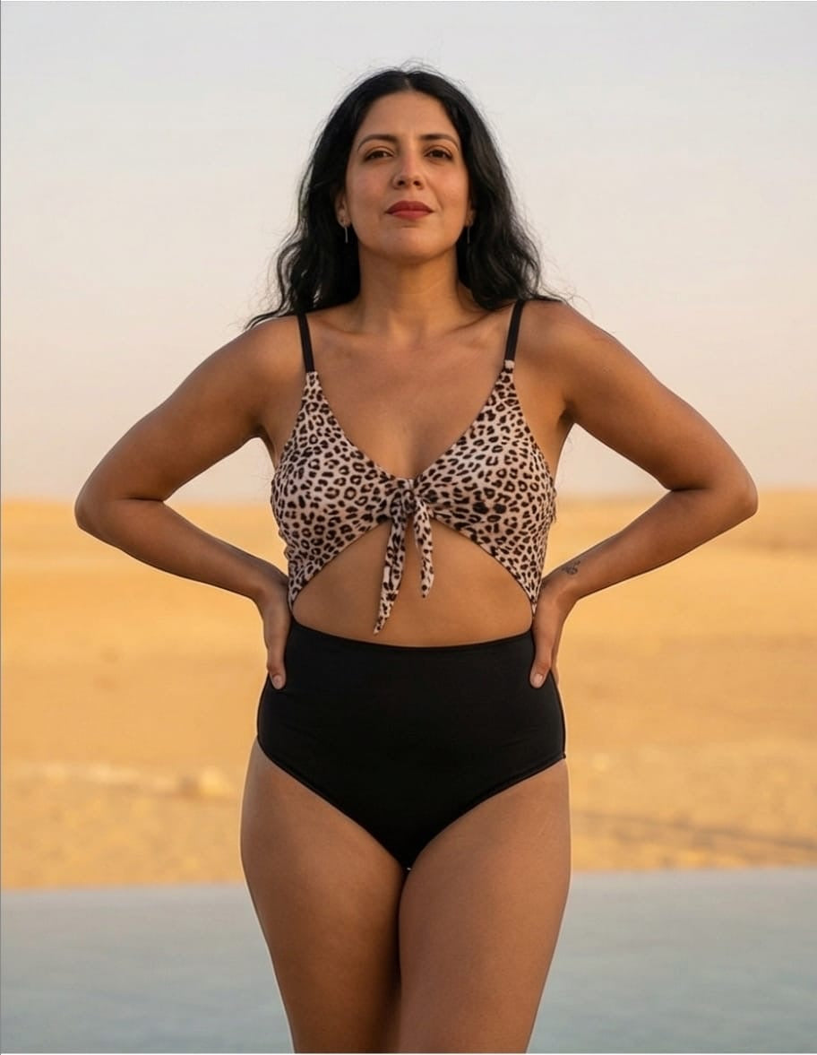 דגם הדגל - דגם פפיון הדפס מנומר/שחור מחטב