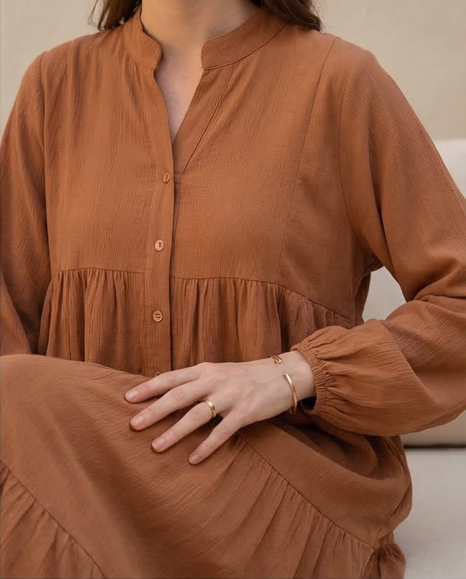 שמלת מקסי קמל ריזורט