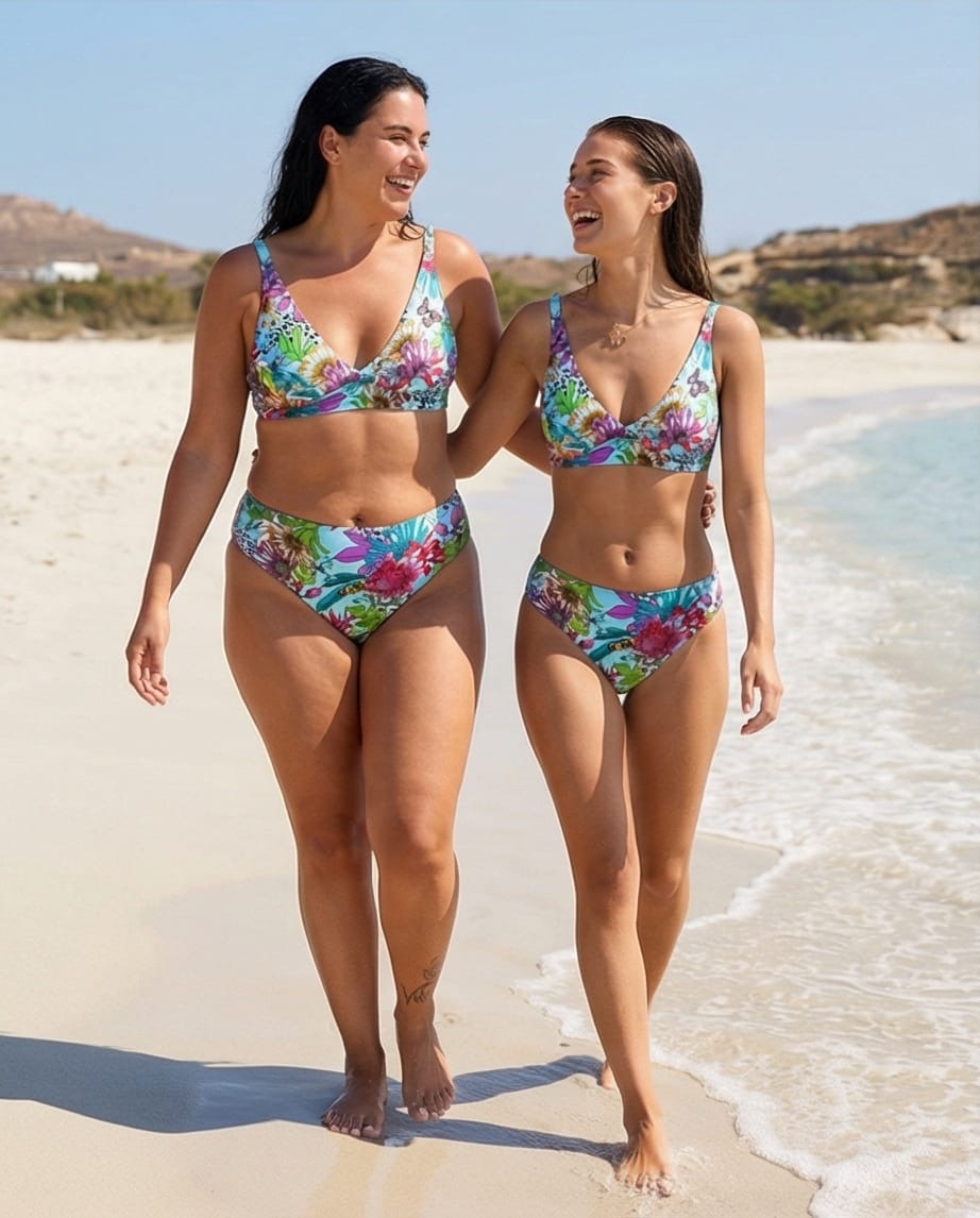 תחתון ביקיני גבוה מחטב דגם אמור הדפס גן עדן