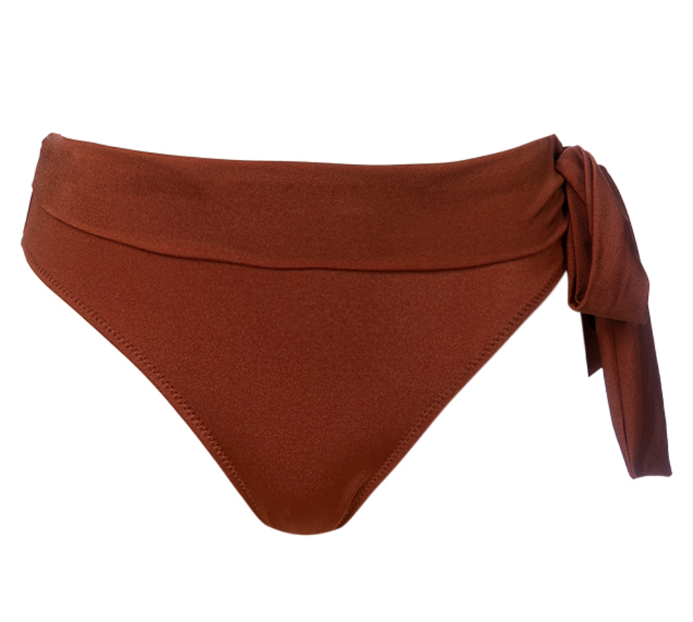 תחתון ביקיני גבוה מחטב דגם לוטוס צבע קינמון