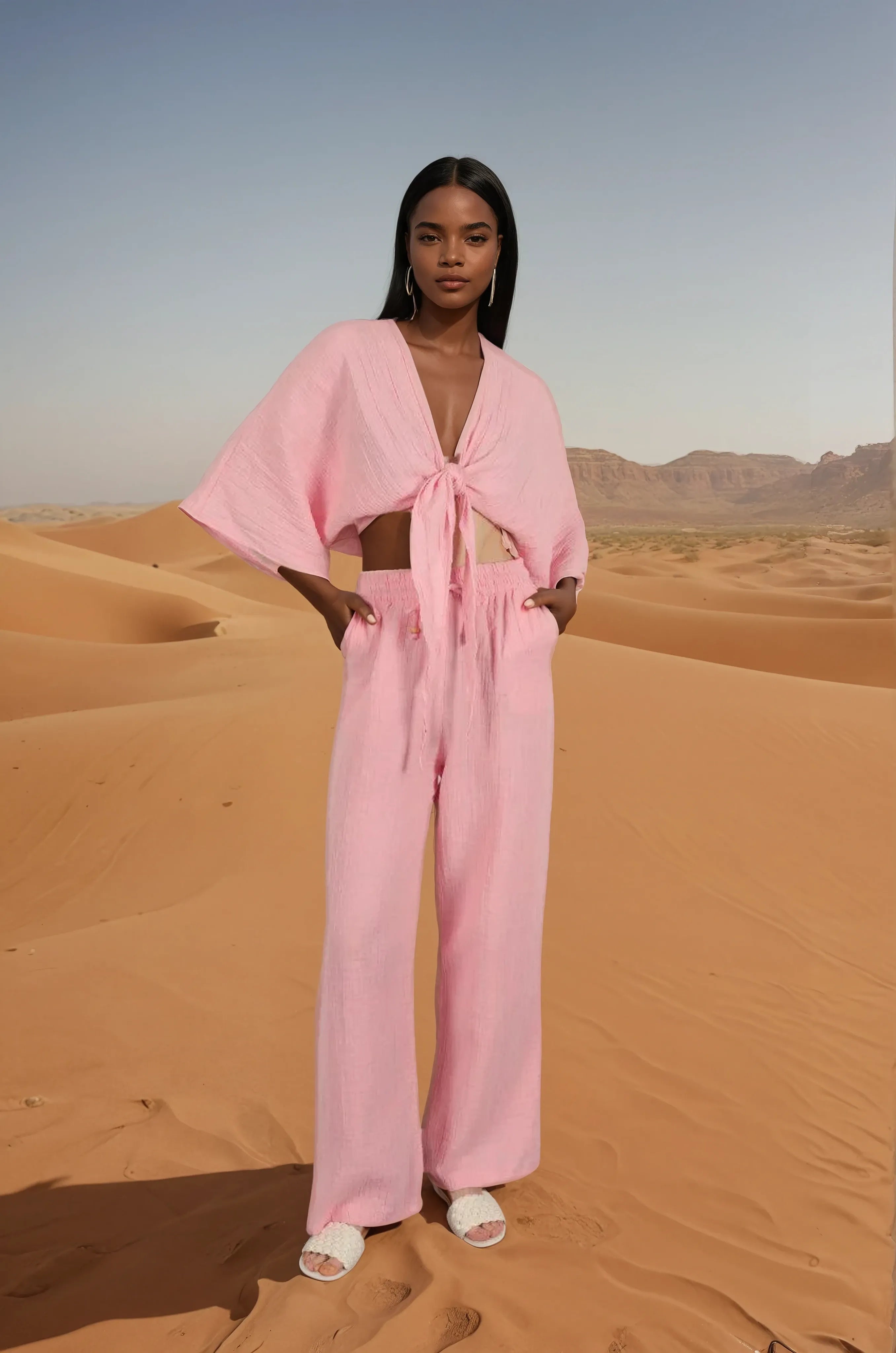 סט "סאנרייז" – חליפת חוף מבד טטרה אורגני