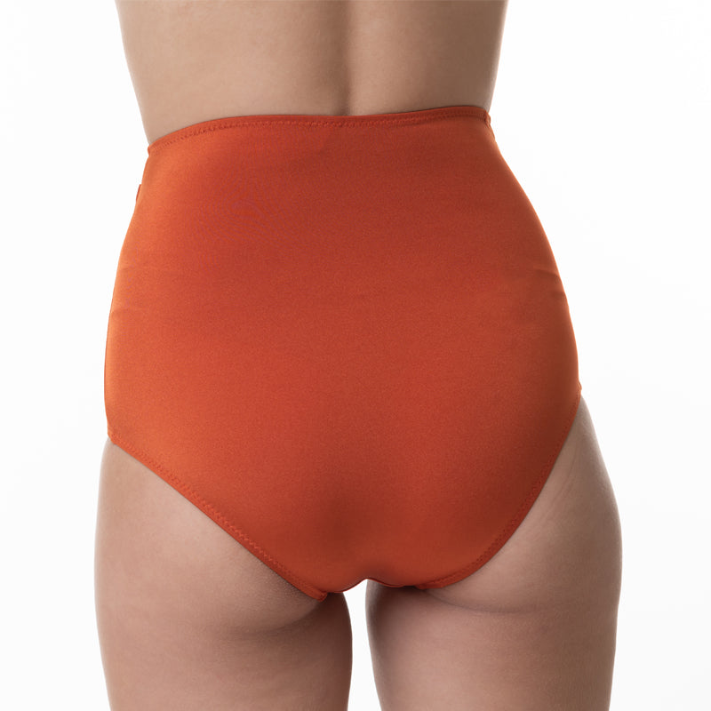 תחתון ביקיני גבוה דגם הונדורס - כתום טרקוטה חם