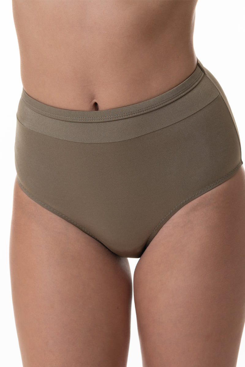 ביקיני תחתון גבוה דגם אמור צבע ירוק חאקי