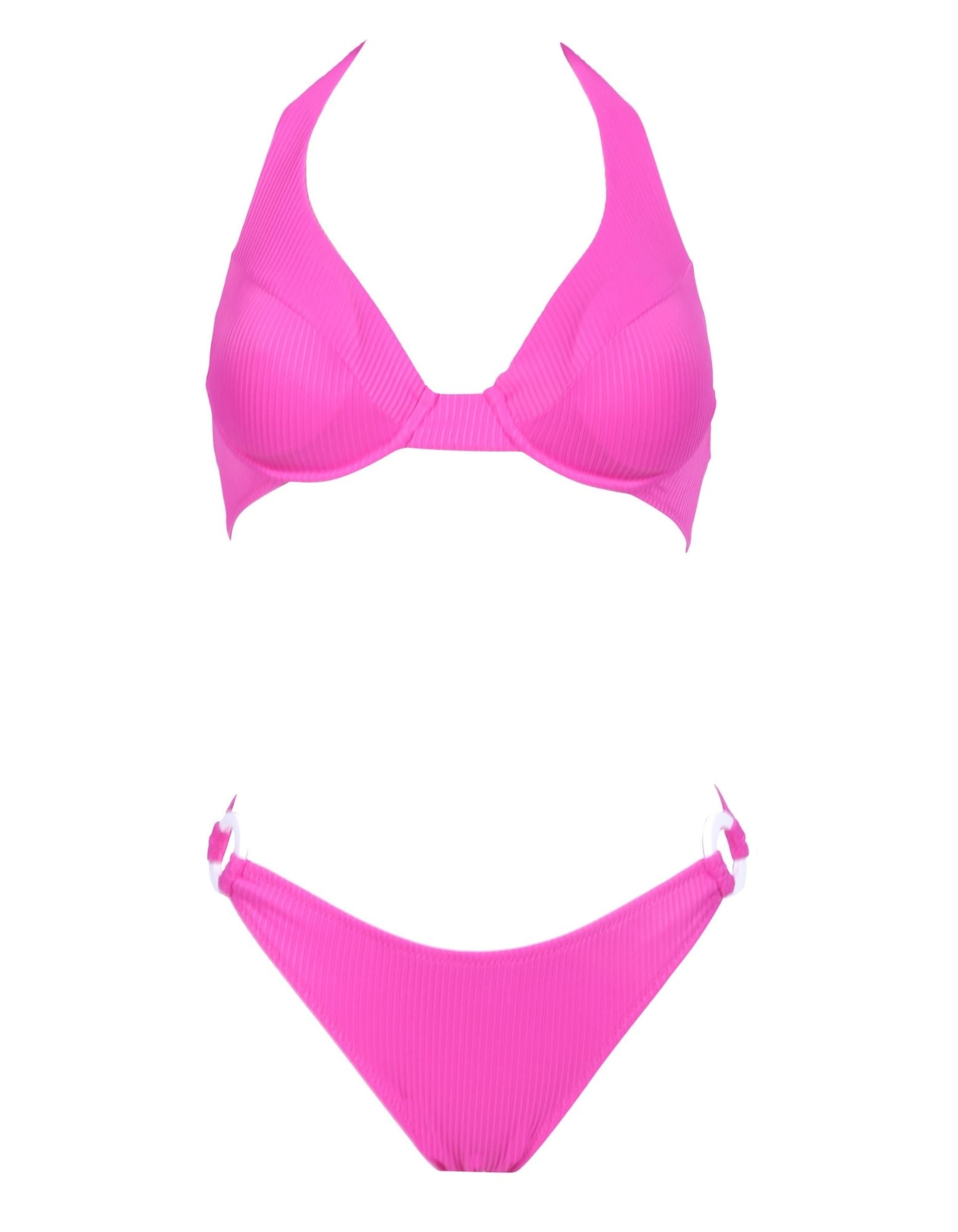 סט ביקיני ברזלים דגם טוליפ צבע ורוד