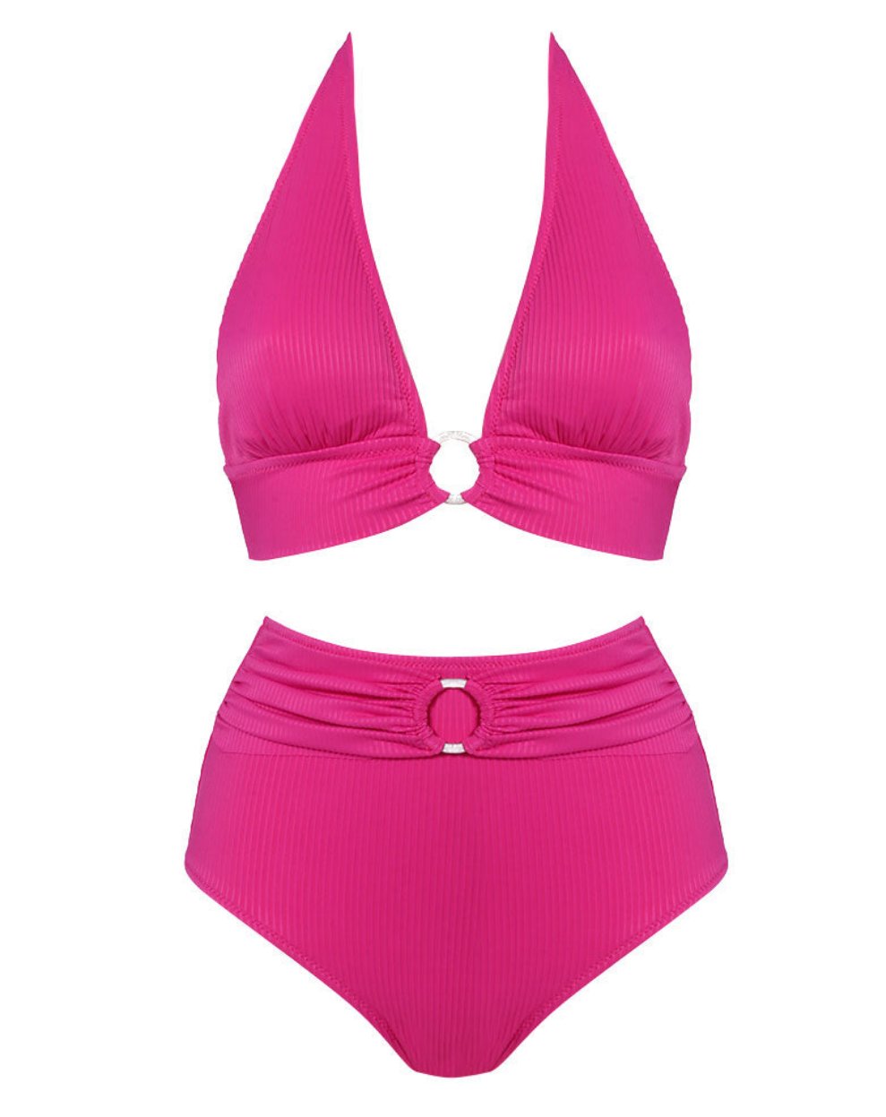 ביקיני תחתון גבוה דגם סהרה צבע ורוד פוקסיה