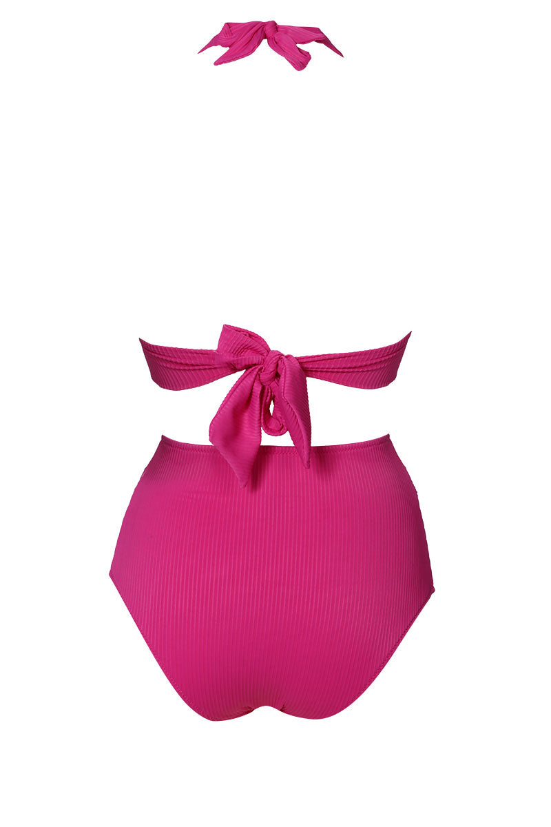 ביקיני תחתון גבוה דגם סהרה צבע ורוד פוקסיה