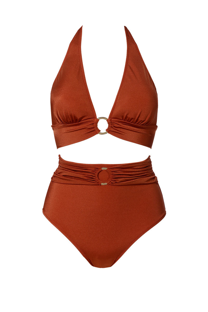 ביקיני תחתון גבוה דגם סהרה צבע קינמון