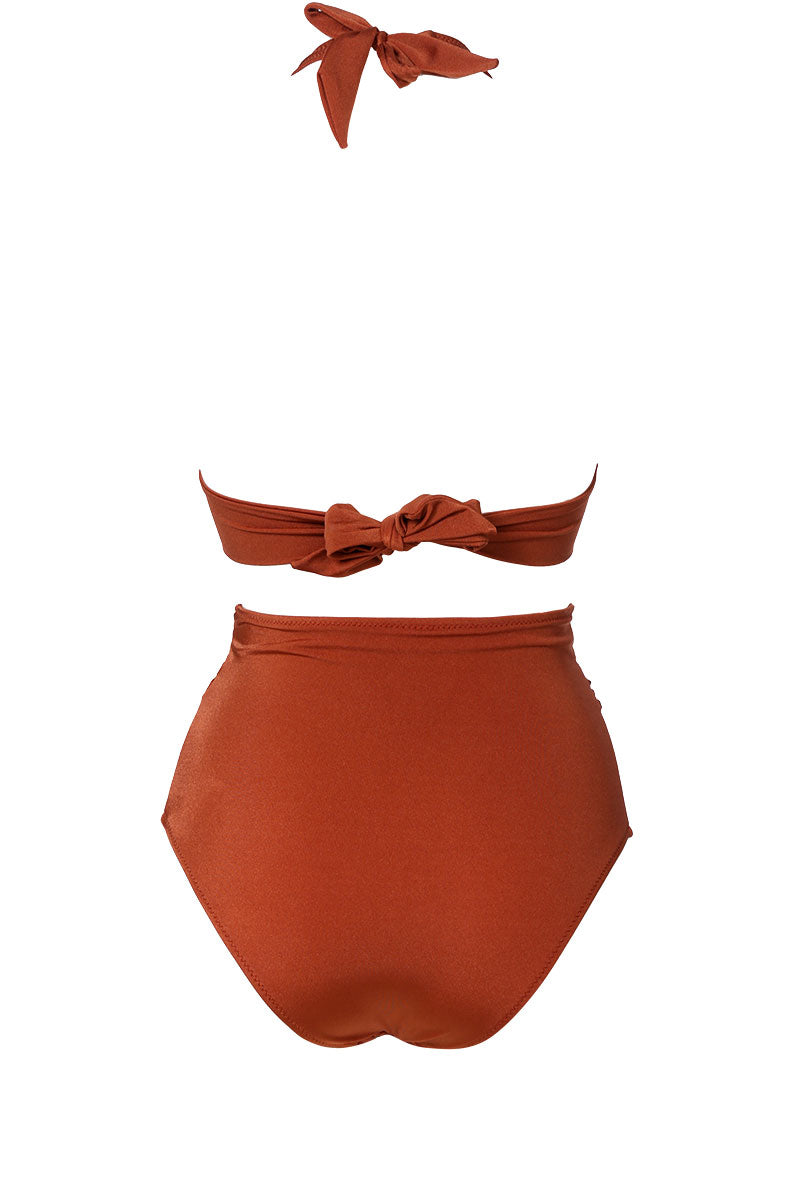 ביקיני תחתון גבוה דגם סהרה צבע קינמון