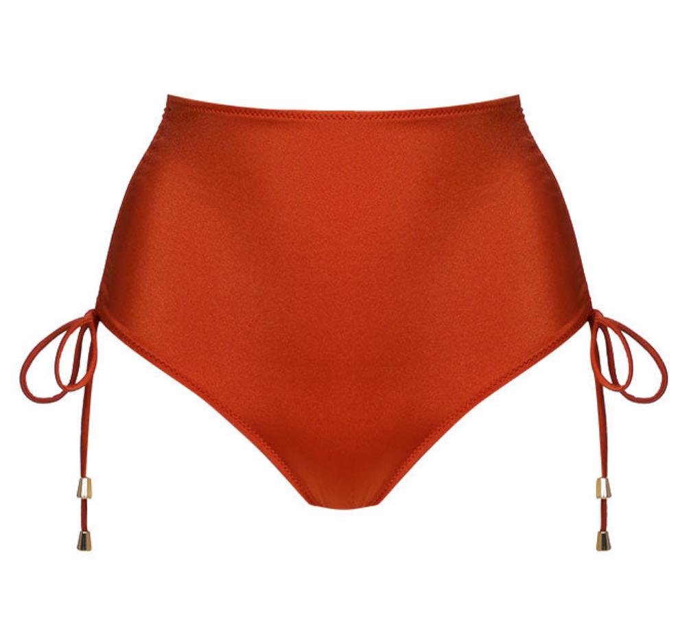 תחתון ביקיני גבוה כיווצים דגם פרדייס צבע כתום