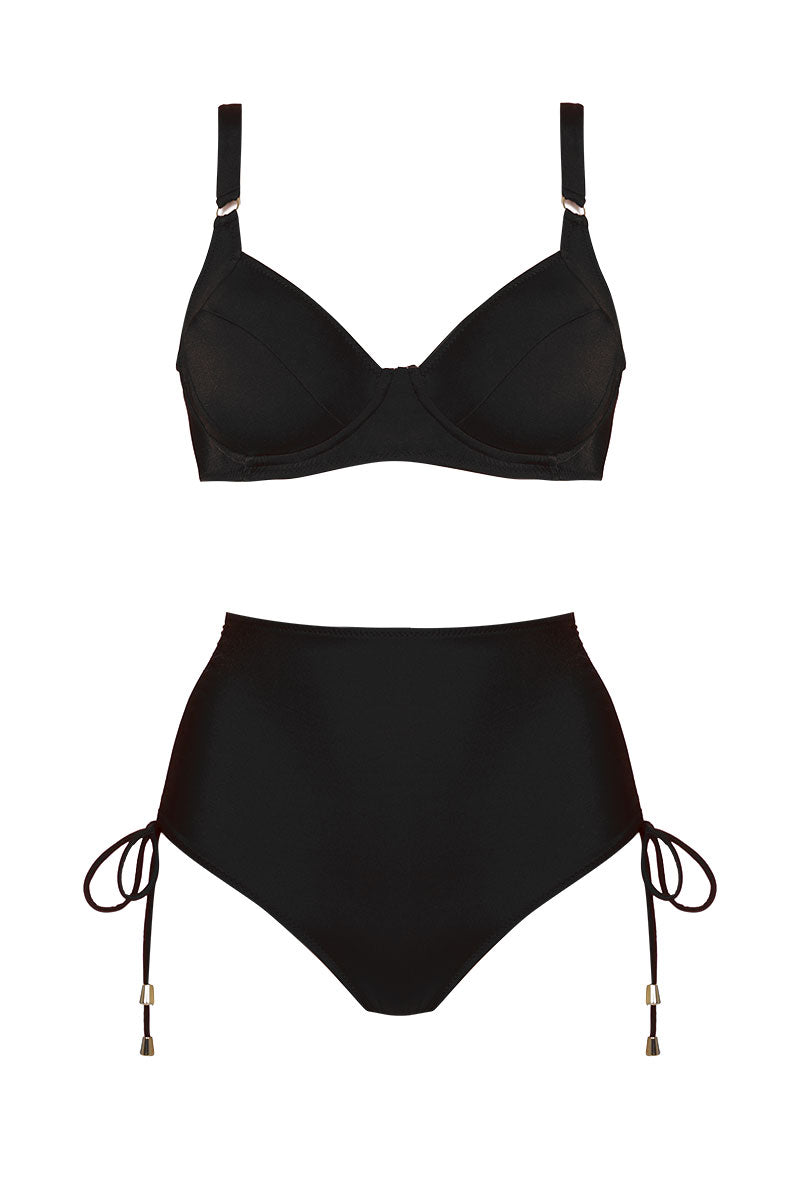 ביקיני דגם פרדייס תחתון גבוה צבע שחור