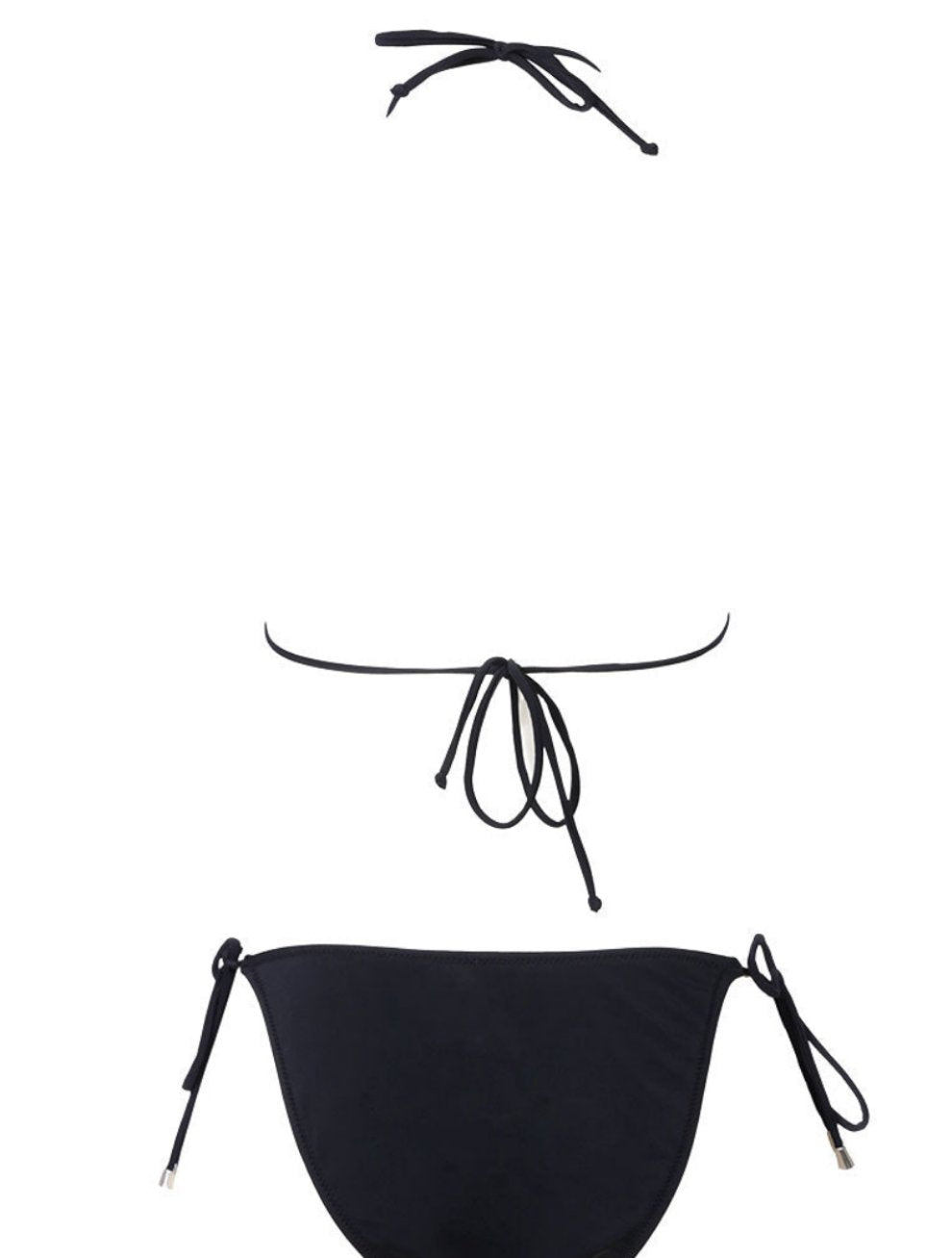 סט ביקיני קשירות צבע שחור