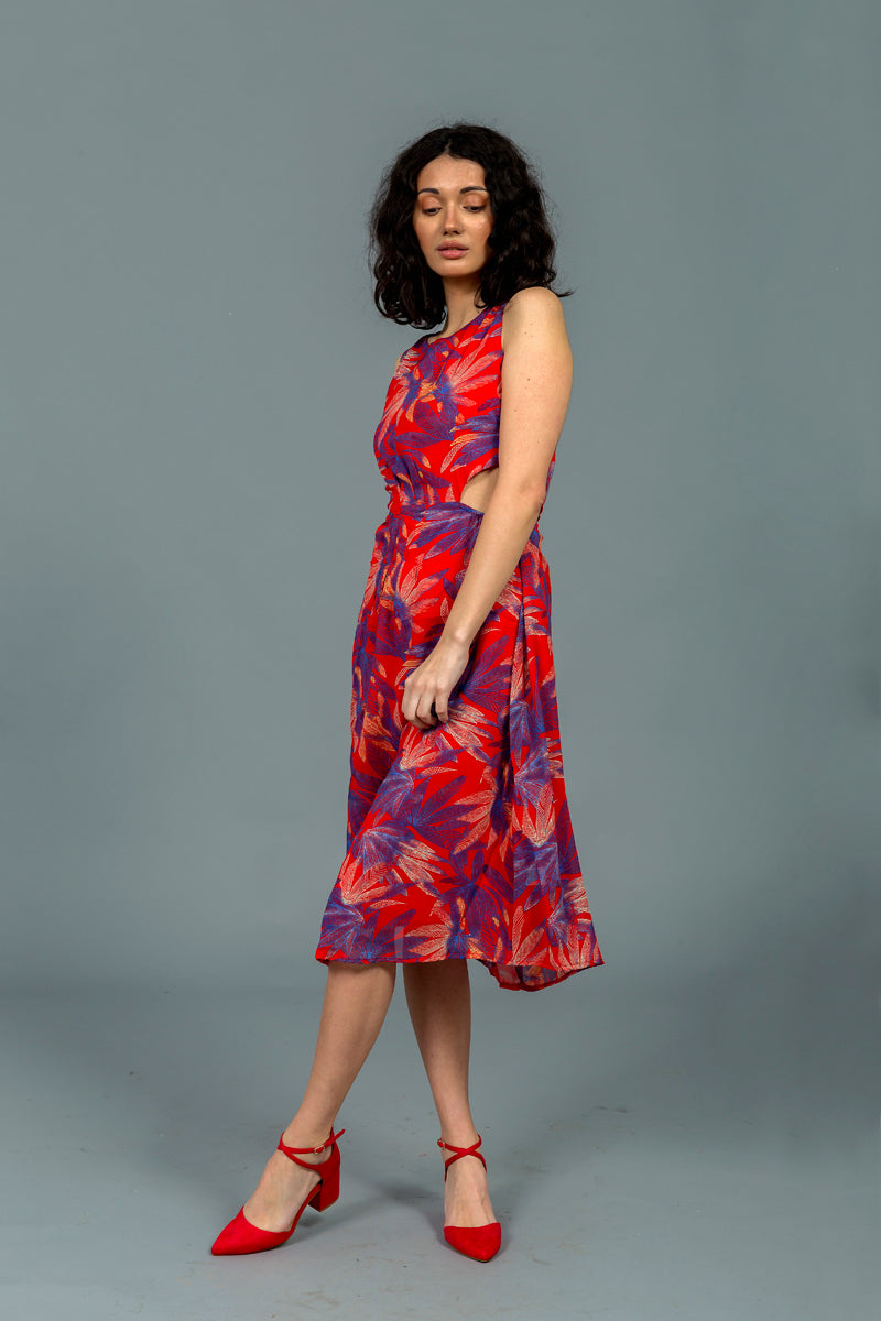 שמלת רייצ'ל הדפס עלים