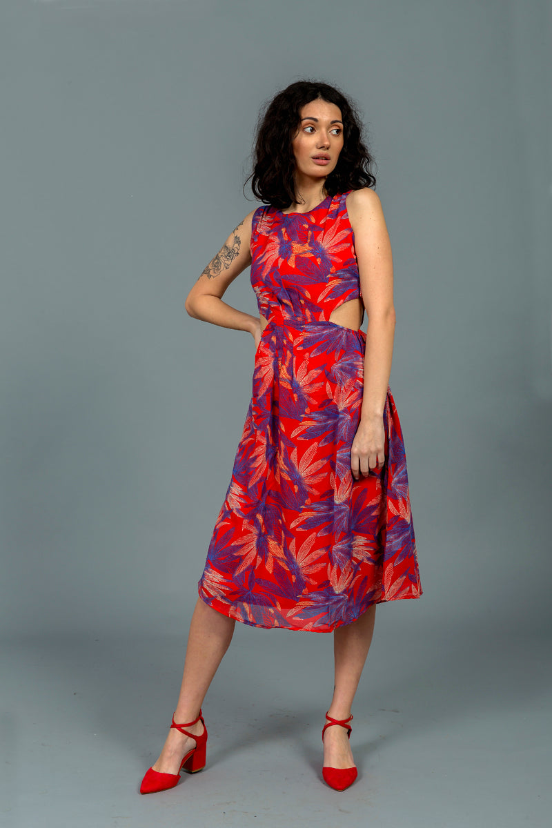 שמלת רייצ'ל הדפס עלים