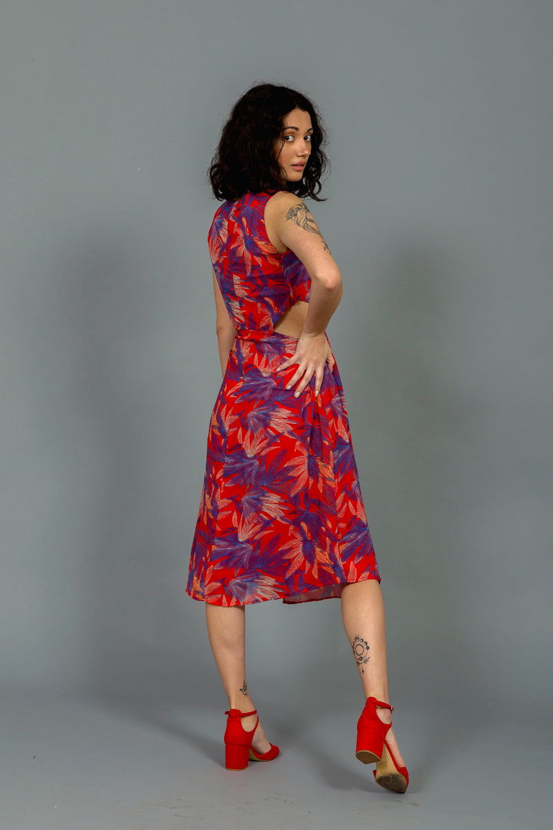 שמלת רייצ'ל הדפס עלים