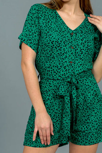 אוברול קצר 100% כותנה הדפס מנומר מידות 36-38