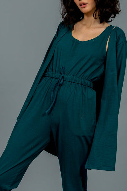 סט אוברול ועליונית כותנה מידות 36-38