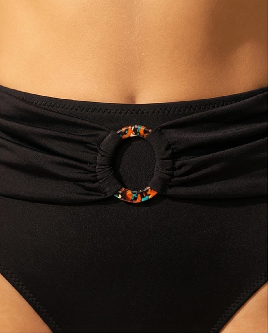 תחתון ביקיני גבוה דגם מלדיביים צבע שחור