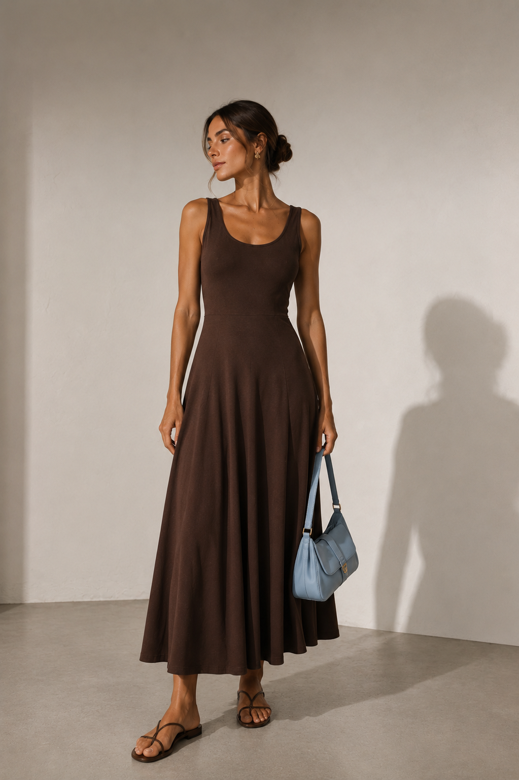 The Flow Dress Chocolate Brown