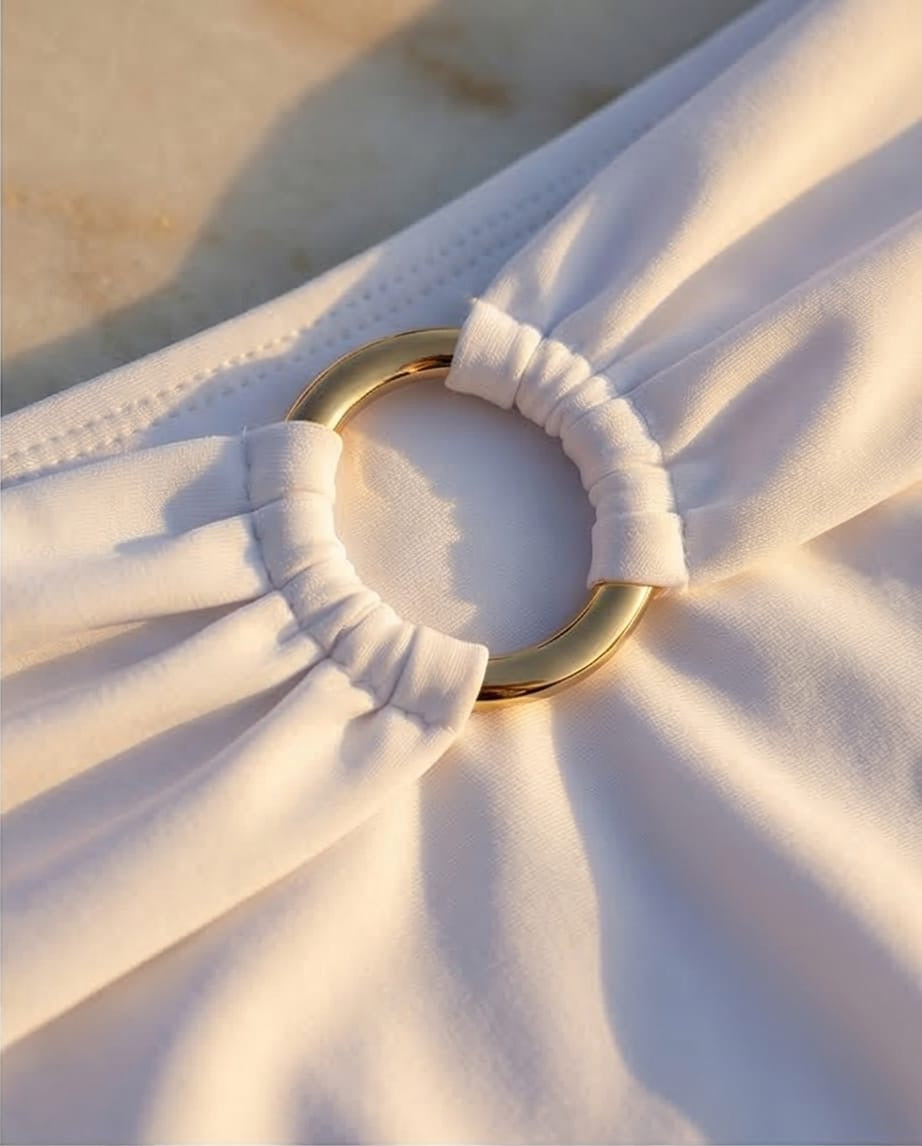 תחתון ביקיני גבוה מחטב דגם סהרה צבע לבן