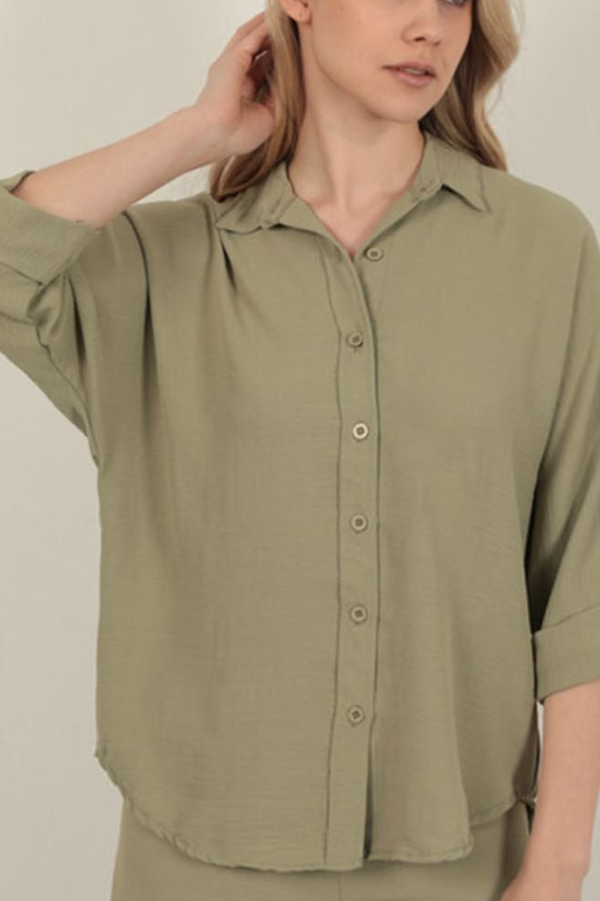 דגם אוליב- חולצה מכופתרת רכה