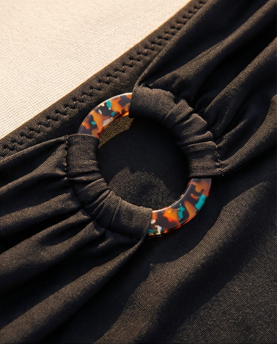 תחתון ביקיני גבוה דגם מלדיביים צבע שחור