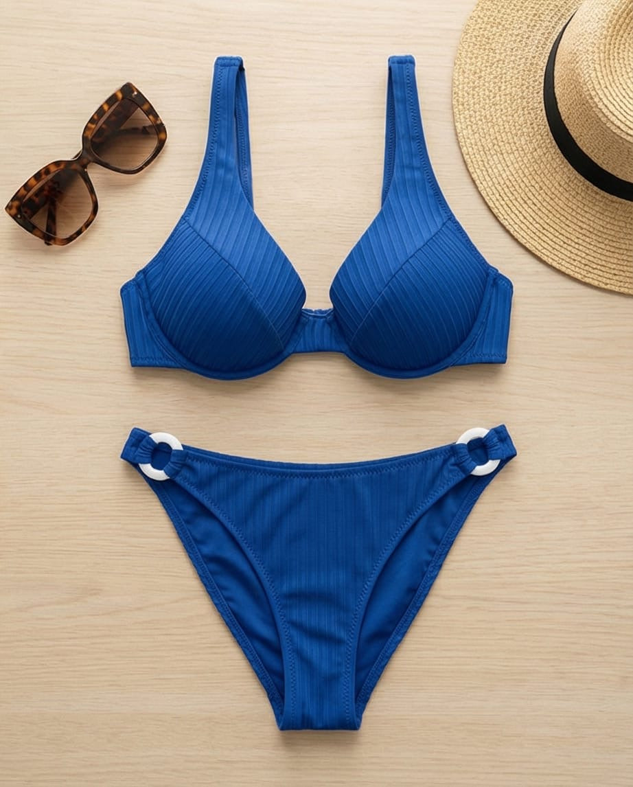 חזיית ביקיני ברזלים דגם טוליפ - כחול רויאל