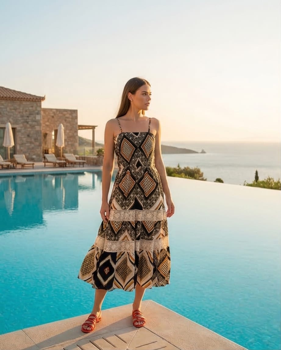 שמלת מידי דגם מרקש – הדפס אתני
100% ויסקוזה