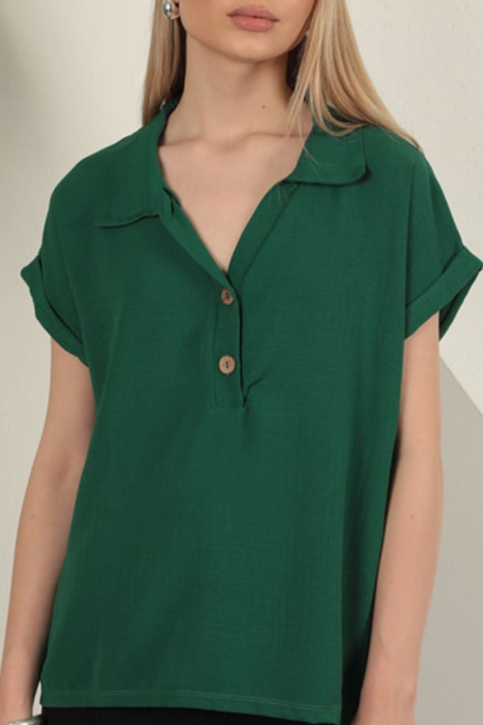 חולצת BREEZE פשתן צבע ירוק