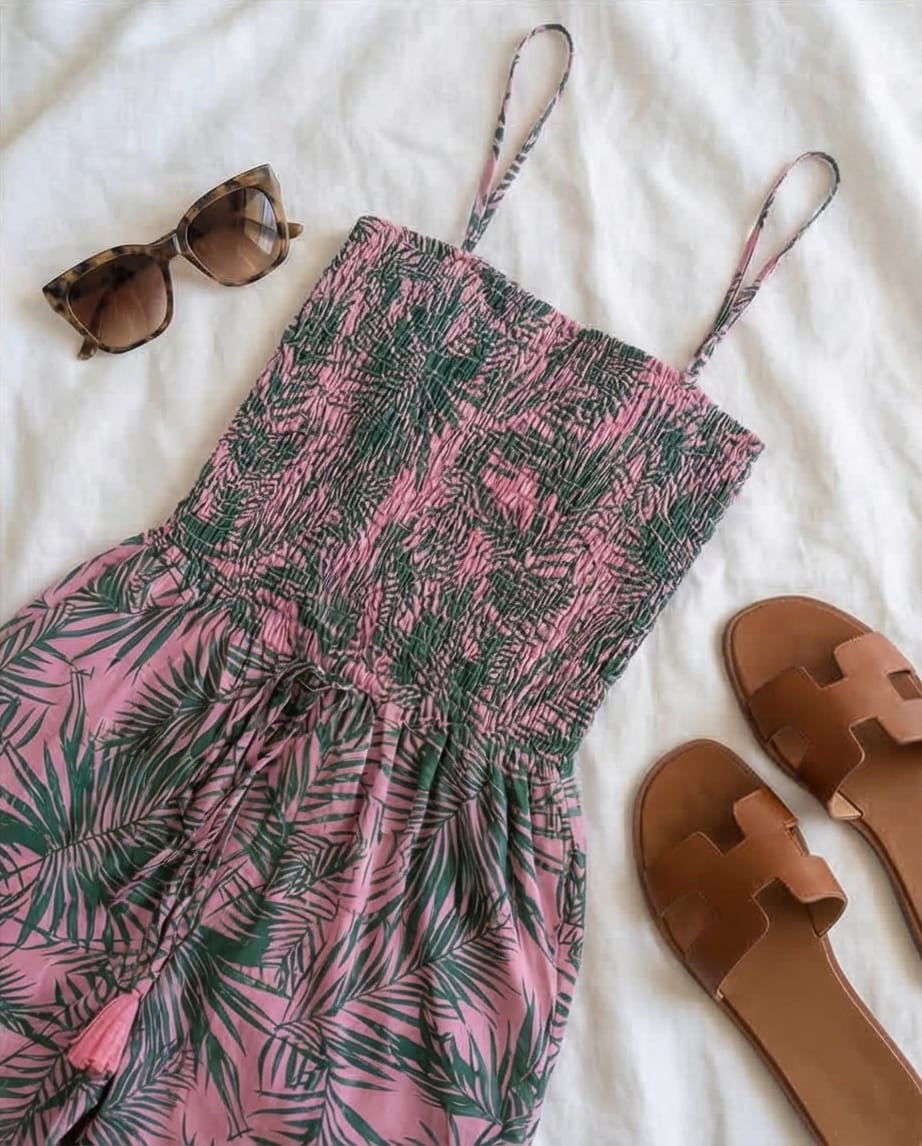 אוברול ויסקוזה משי ורוד מידות 36-38