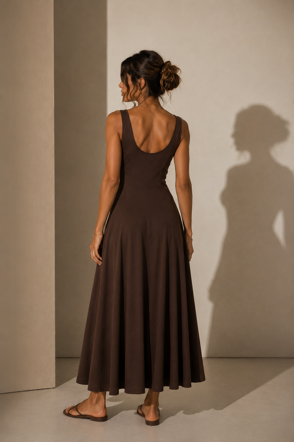 The Flow Dress Chocolate Brown