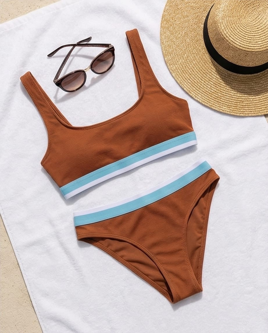 דגם Bali חזיית ביקיני חום פסים