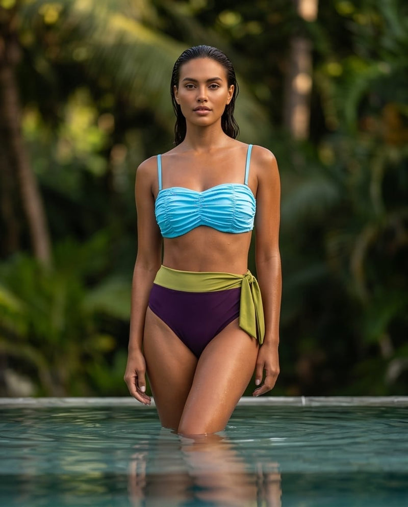 חזיית ברזלים דגם לוטוס צבע תכלת