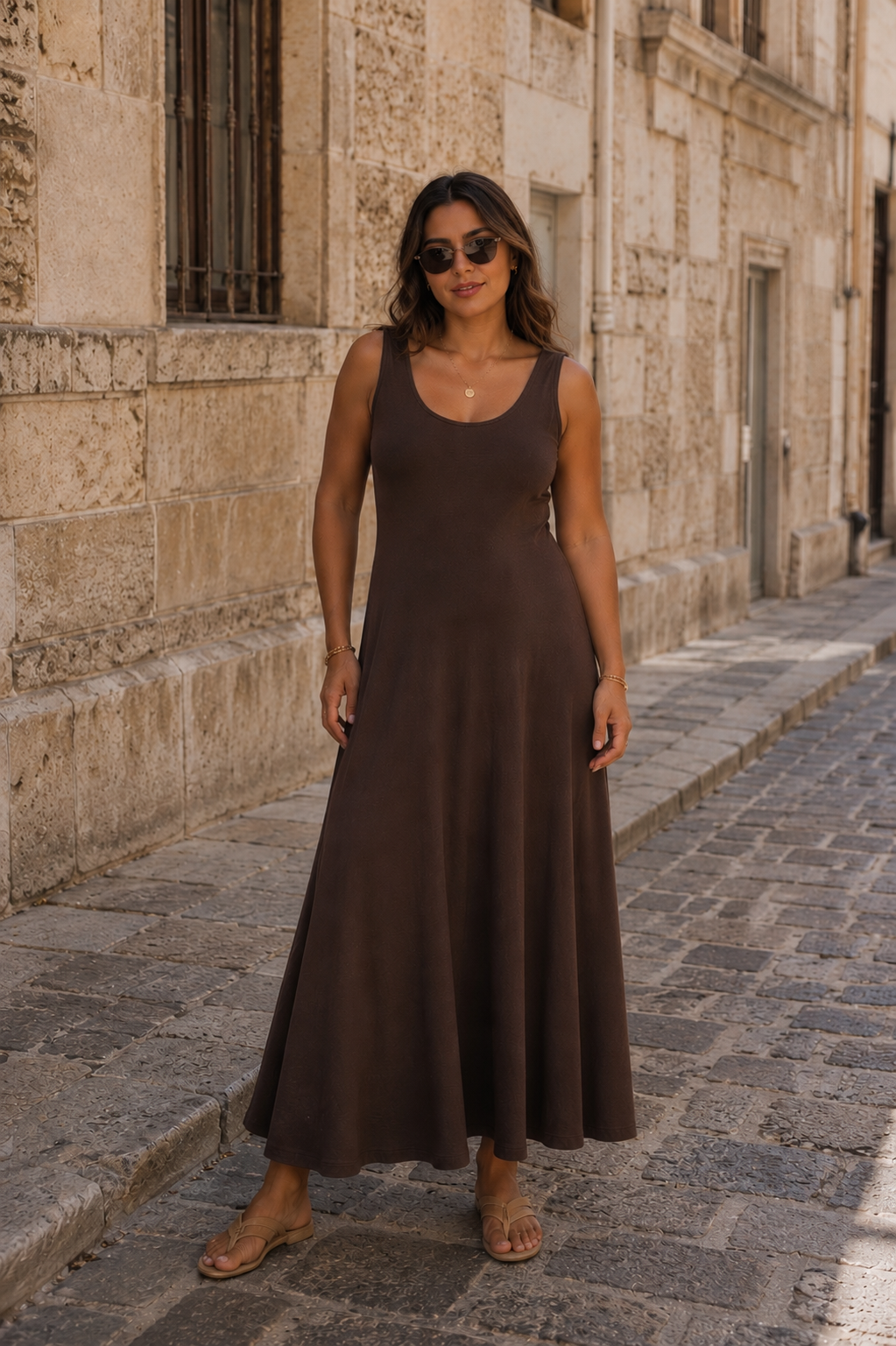 The Flow Dress Chocolate Brown