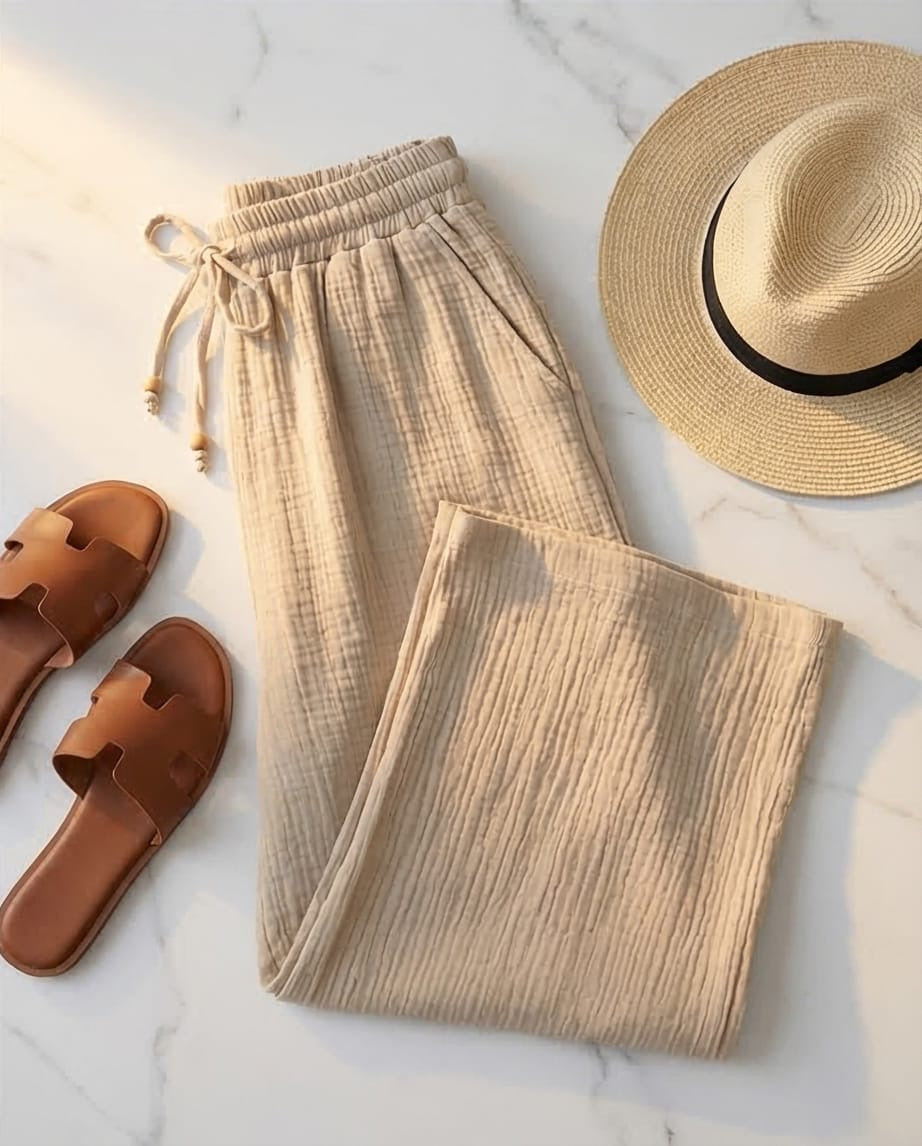 מכנס טטרה 100% כותנה צבע אבן