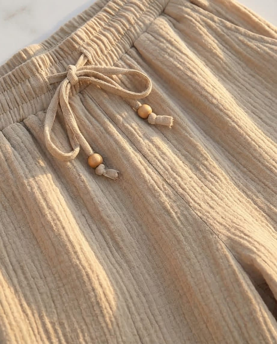 מכנס טטרה 100% כותנה צבע אבן