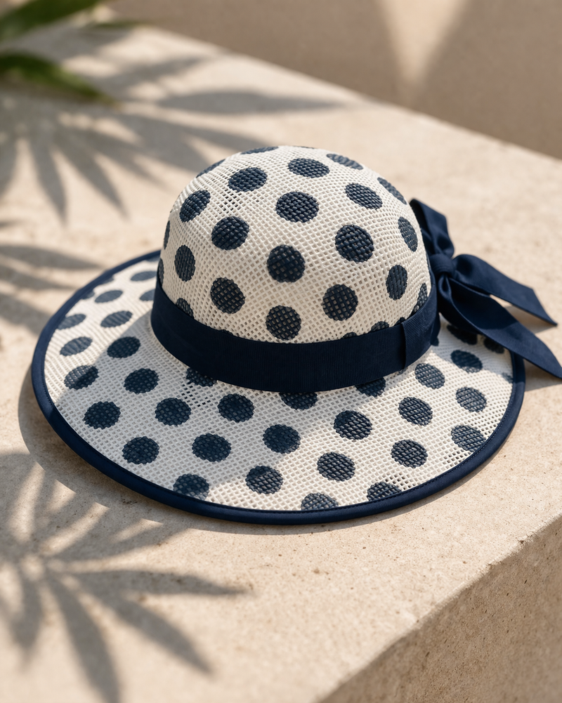 כובע ריביירה – נקודות כחולות