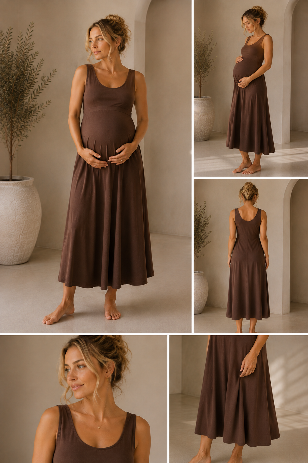 The Flow Dress Chocolate Brown