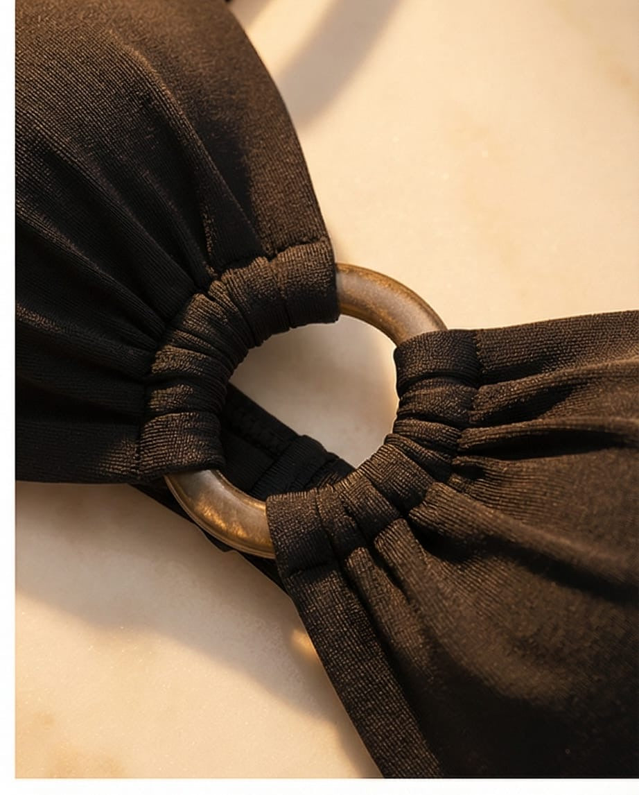 חזיית סטרפלס דגם ריף שחור