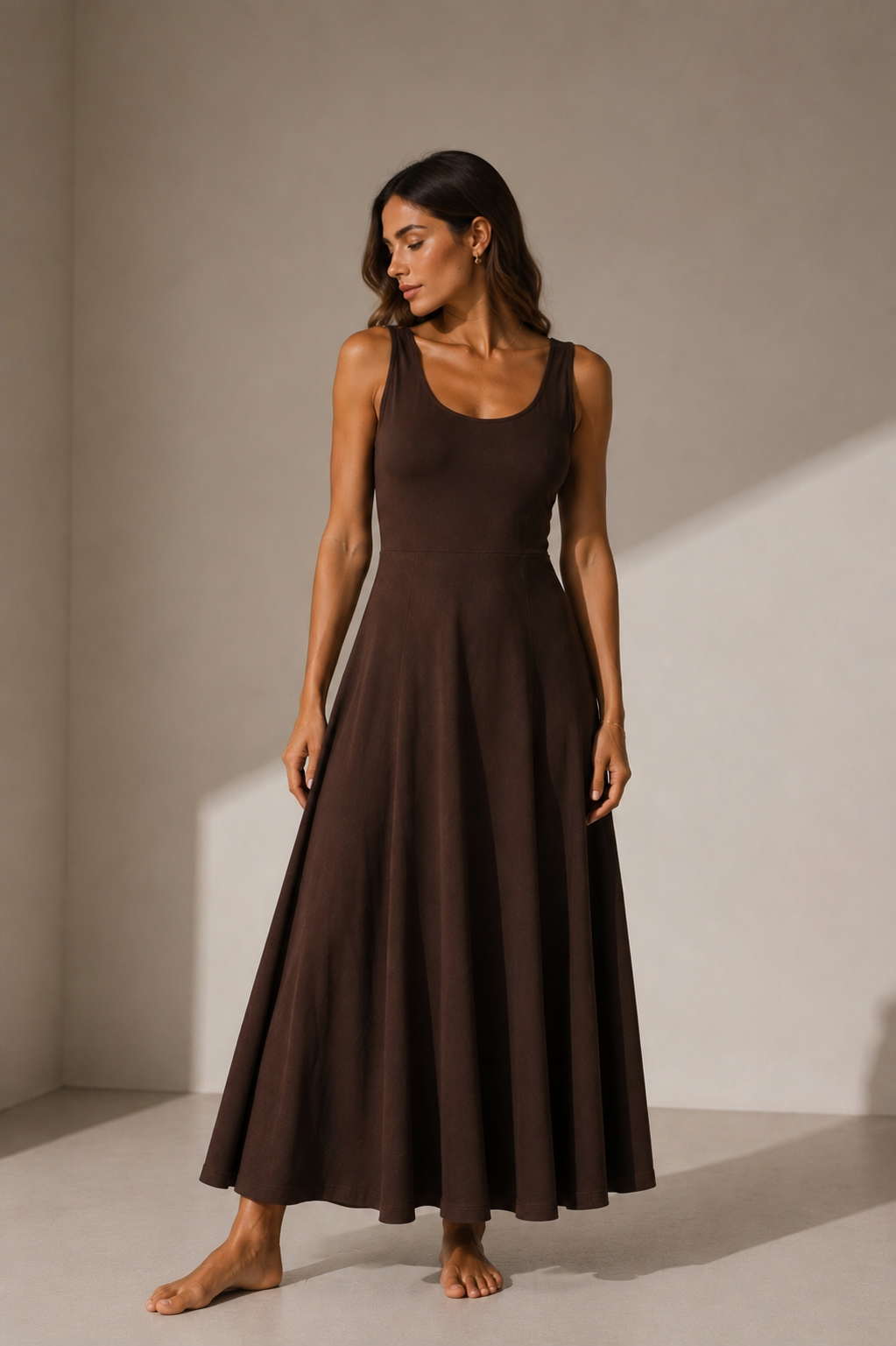 The Flow Dress Chocolate Brown